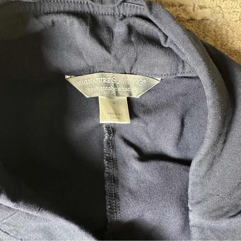 Christopher & Banks Signature Slimming Navy Pants Women’s Size 4 - Picture 4 of 5